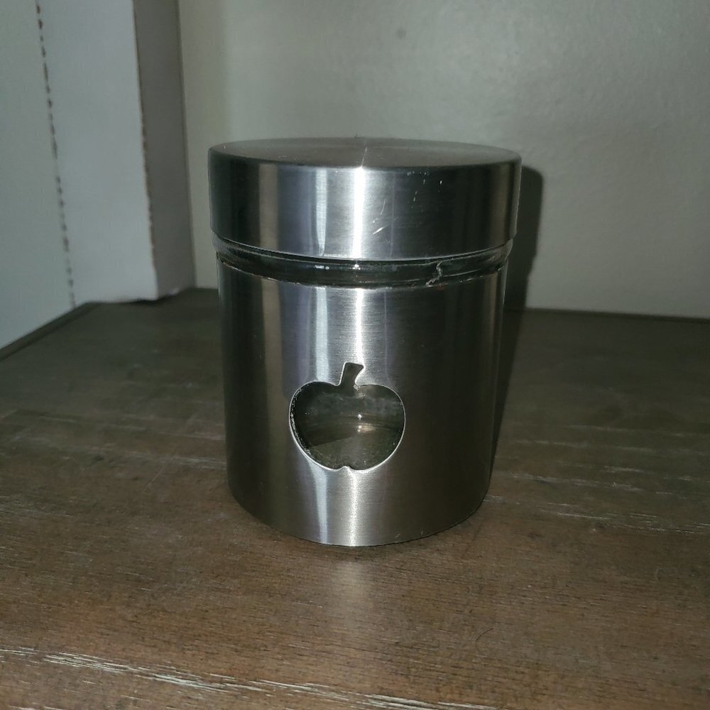 APPLE STAINLESS STEEL GLASS JAR  KEEPSAKE || EUC - Picture 4 of 11